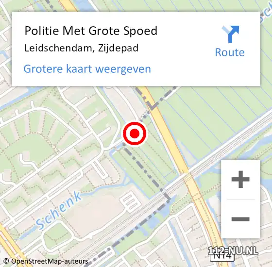 Locatie op kaart van de 112 melding: Politie Met Grote Spoed Naar Leidschendam, Zijdepad op 14 juni 2022 09:39