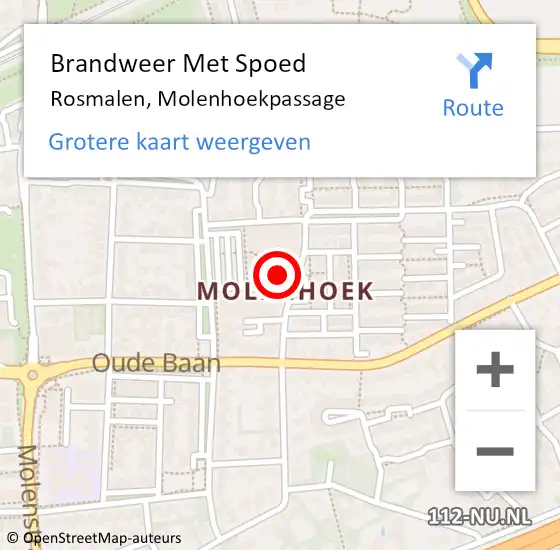 Locatie op kaart van de 112 melding: Brandweer Met Spoed Naar Rosmalen, Molenhoekpassage op 14 juni 2022 09:48