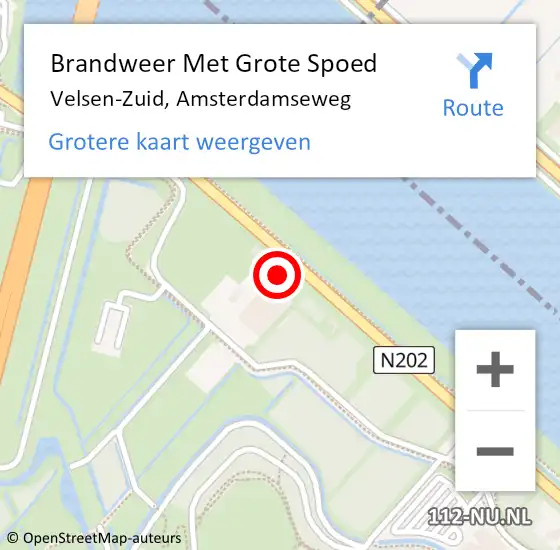 Locatie op kaart van de 112 melding: Brandweer Met Grote Spoed Naar Velsen-Zuid, Amsterdamseweg op 14 juni 2022 10:09