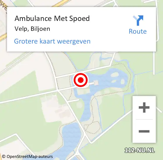 Locatie op kaart van de 112 melding: Ambulance Met Spoed Naar Velp, Biljoen op 14 juni 2022 11:54