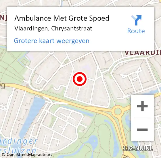 Locatie op kaart van de 112 melding: Ambulance Met Grote Spoed Naar Vlaardingen, Chrysantstraat op 14 juni 2022 12:24