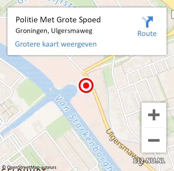 Locatie op kaart van de 112 melding: Politie Met Grote Spoed Naar Groningen, Ulgersmaweg op 14 juni 2022 12:26