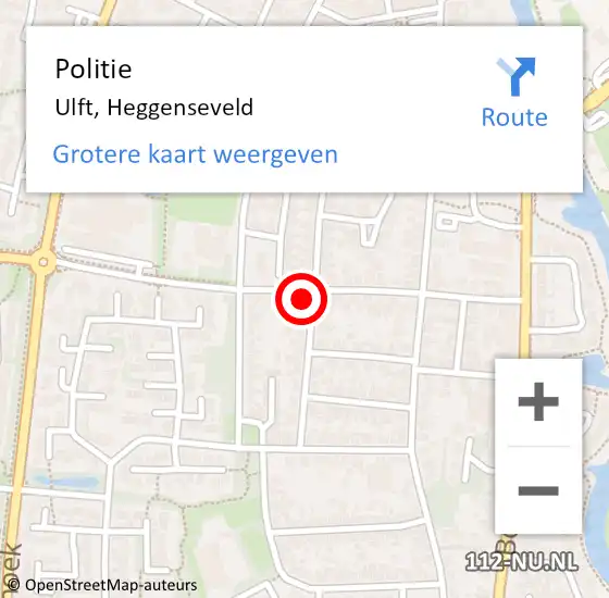 Locatie op kaart van de 112 melding: Politie Ulft, Heggenseveld op 14 juni 2022 13:09