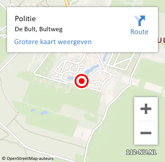 Locatie op kaart van de 112 melding: Politie De Bult, Bultweg op 14 juni 2022 13:19