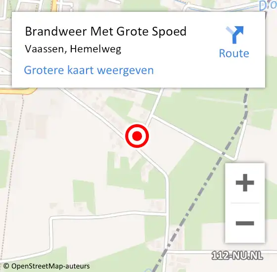 Locatie op kaart van de 112 melding: Brandweer Met Grote Spoed Naar Vaassen, Hemelweg op 14 juni 2022 13:34