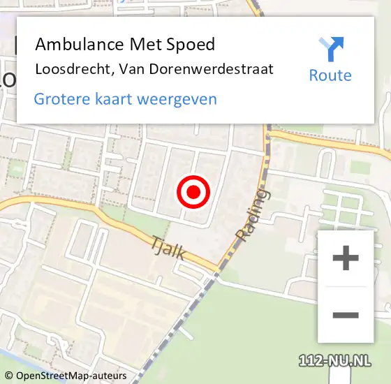 Locatie op kaart van de 112 melding: Ambulance Met Spoed Naar Loosdrecht, Van Dorenwerdestraat op 20 juli 2014 05:28