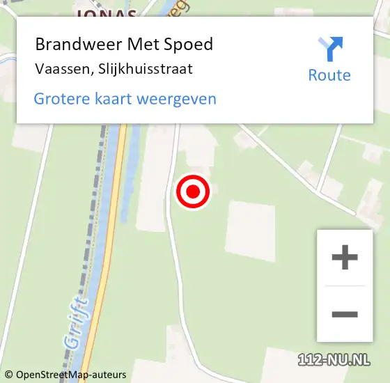 Locatie op kaart van de 112 melding: Brandweer Met Spoed Naar Vaassen, Slijkhuisstraat op 14 juni 2022 13:56