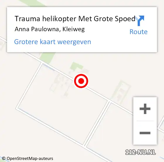 Locatie op kaart van de 112 melding: Trauma helikopter Met Grote Spoed Naar Anna Paulowna, Kleiweg op 14 juni 2022 14:23