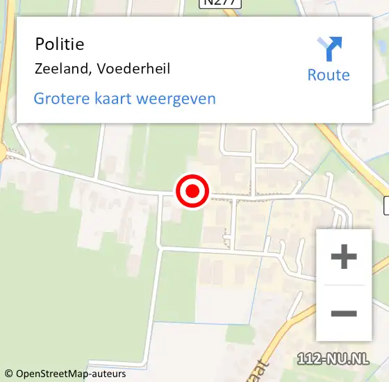 Locatie op kaart van de 112 melding: Politie Zeeland, Voederheil op 14 juni 2022 14:24