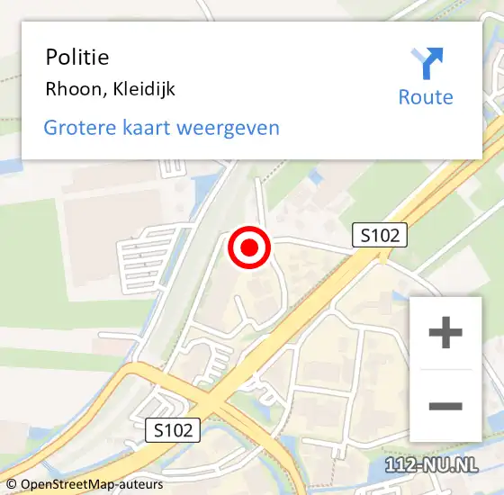 Locatie op kaart van de 112 melding: Politie Rhoon, Kleidijk op 14 juni 2022 14:24