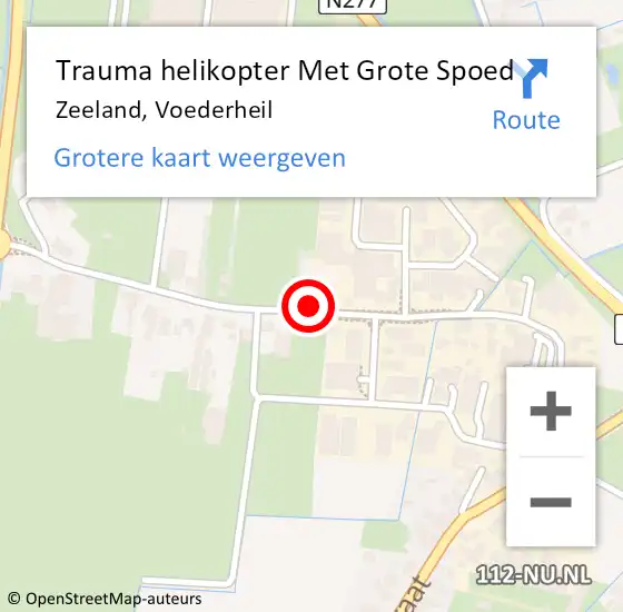 Locatie op kaart van de 112 melding: Trauma helikopter Met Grote Spoed Naar Zeeland, Voederheil op 14 juni 2022 14:26