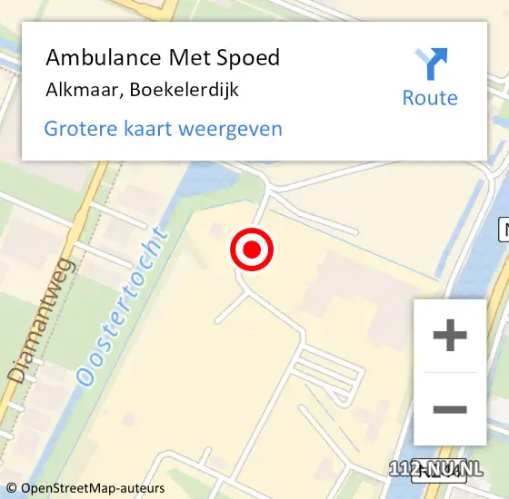 Locatie op kaart van de 112 melding: Ambulance Met Spoed Naar Alkmaar, Boekelerdijk op 14 juni 2022 14:43