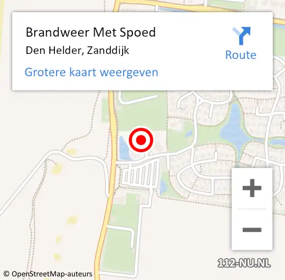 Locatie op kaart van de 112 melding: Brandweer Met Spoed Naar Den Helder, Zanddijk op 14 juni 2022 15:12