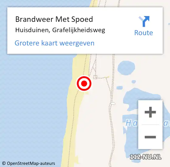 Locatie op kaart van de 112 melding: Brandweer Met Spoed Naar Huisduinen, Grafelijkheidsweg op 14 juni 2022 15:21