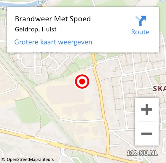 Locatie op kaart van de 112 melding: Brandweer Met Spoed Naar Geldrop, Hulst op 14 juni 2022 15:38