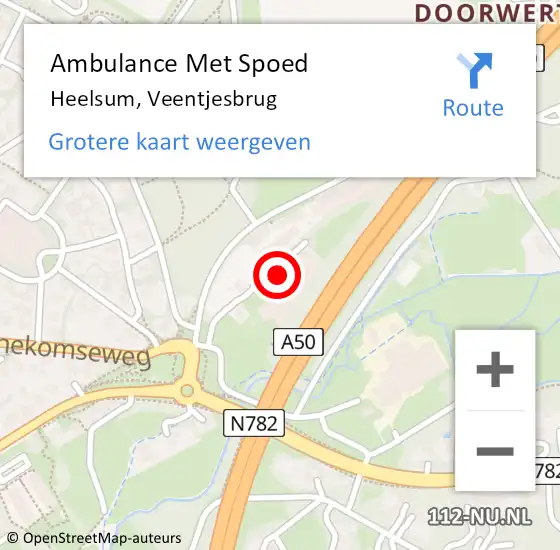 Locatie op kaart van de 112 melding: Ambulance Met Spoed Naar Heelsum, Veentjesbrug op 14 juni 2022 16:46