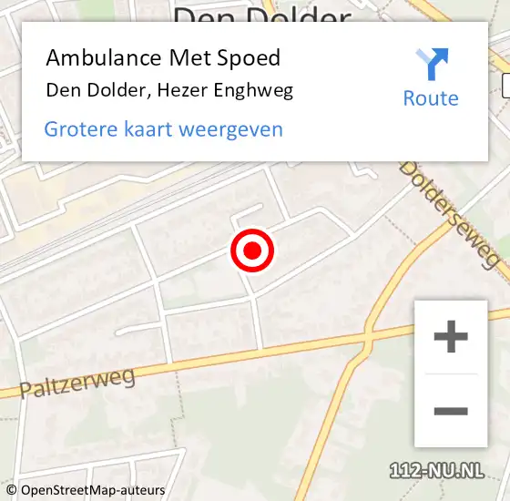 Locatie op kaart van de 112 melding: Ambulance Met Spoed Naar Den Dolder, Hezer Enghweg op 20 juli 2014 06:23