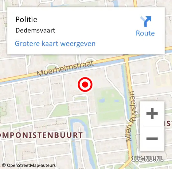 Locatie op kaart van de 112 melding: Politie Dedemsvaart op 14 juni 2022 17:29