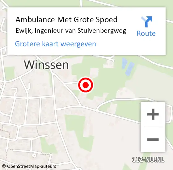 Locatie op kaart van de 112 melding: Ambulance Met Grote Spoed Naar Ewijk, Ingenieur van Stuivenbergweg op 14 juni 2022 17:43