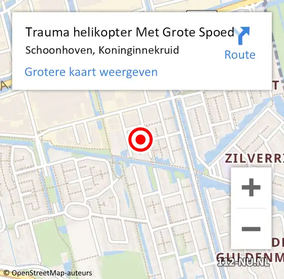 Locatie op kaart van de 112 melding: Trauma helikopter Met Grote Spoed Naar Schoonhoven, Koninginnekruid op 14 juni 2022 17:55