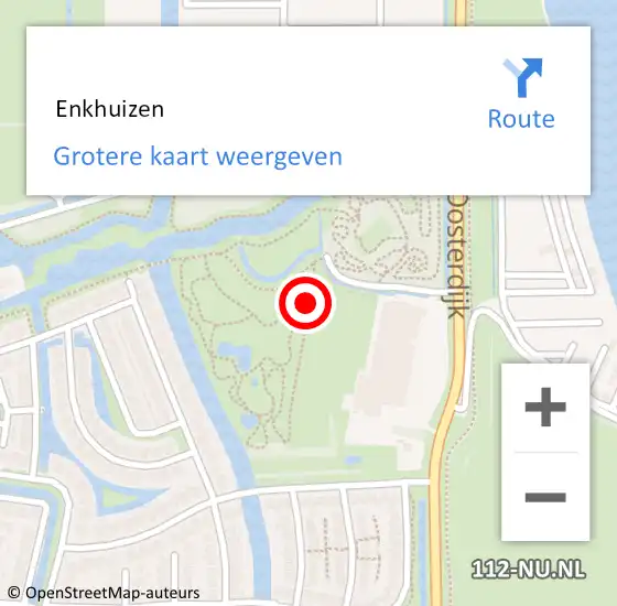 Locatie op kaart van de 112 melding:  Enkhuizen op 14 juni 2022 18:02