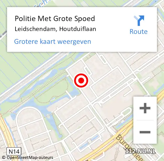 Locatie op kaart van de 112 melding: Politie Met Grote Spoed Naar Leidschendam, Houtduiflaan op 14 juni 2022 18:25