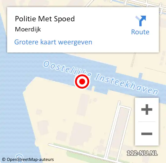 Locatie op kaart van de 112 melding: Politie Met Spoed Naar Moerdijk op 14 juni 2022 19:49