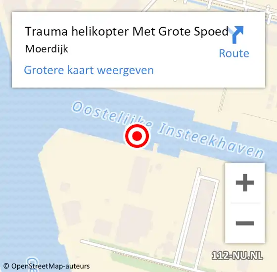 Locatie op kaart van de 112 melding: Trauma helikopter Met Grote Spoed Naar Moerdijk op 14 juni 2022 19:51