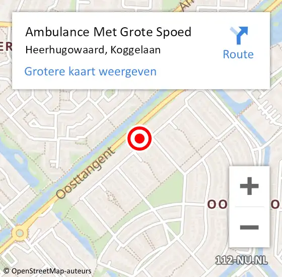 Locatie op kaart van de 112 melding: Ambulance Met Grote Spoed Naar Heerhugowaard, Koggelaan op 14 juni 2022 21:29