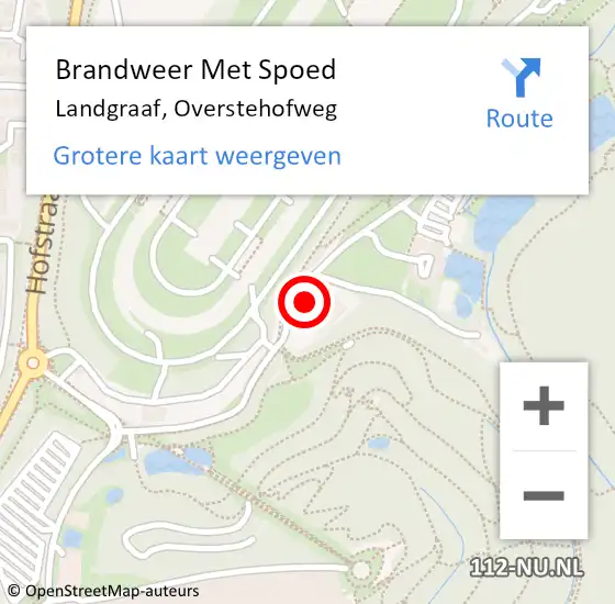 Locatie op kaart van de 112 melding: Brandweer Met Spoed Naar Landgraaf, Overstehofweg op 14 juni 2022 21:34