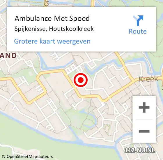 Locatie op kaart van de 112 melding: Ambulance Met Spoed Naar Spijkenisse, Houtskoolkreek op 14 juni 2022 22:18