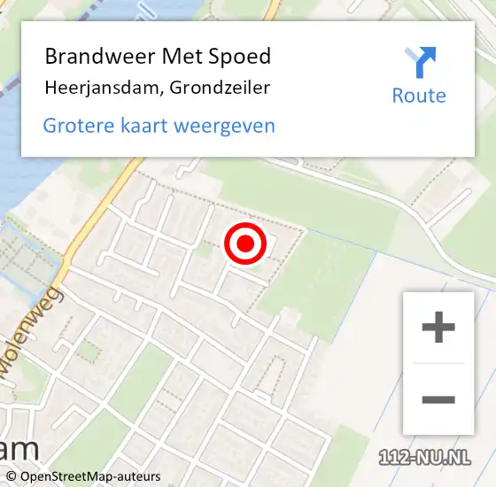 Locatie op kaart van de 112 melding: Brandweer Met Spoed Naar Heerjansdam, Grondzeiler op 14 juni 2022 23:27