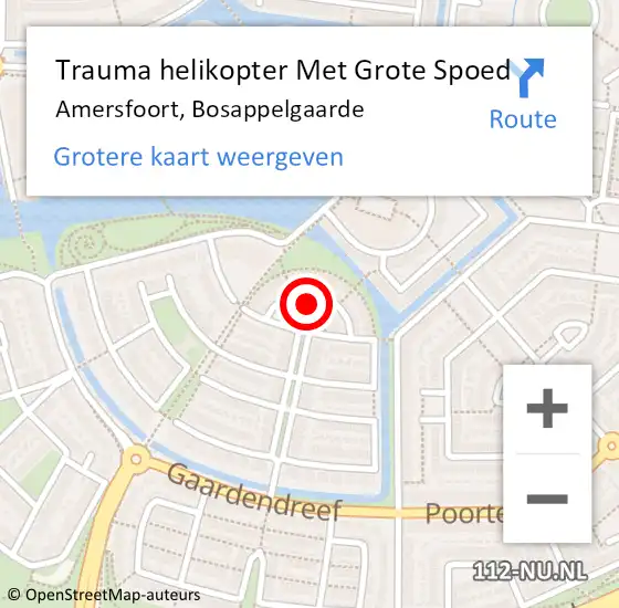 Locatie op kaart van de 112 melding: Trauma helikopter Met Grote Spoed Naar Amersfoort, Bosappelgaarde op 14 juni 2022 23:54