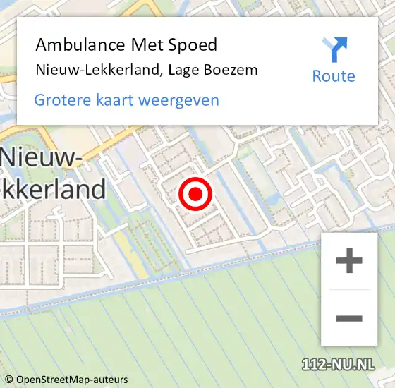 Locatie op kaart van de 112 melding: Ambulance Met Spoed Naar Nieuw-Lekkerland, Lage Boezem op 15 juni 2022 00:55