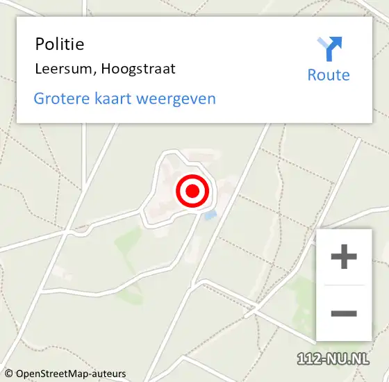 Locatie op kaart van de 112 melding: Politie Leersum, Hoogstraat op 15 juni 2022 01:51
