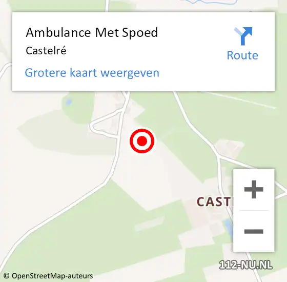 Locatie op kaart van de 112 melding: Ambulance Met Spoed Naar Castelré op 15 juni 2022 03:45