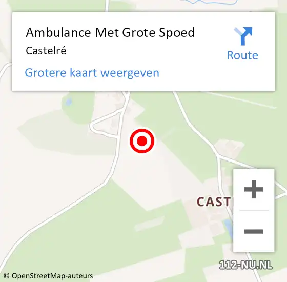 Locatie op kaart van de 112 melding: Ambulance Met Grote Spoed Naar Castelré op 15 juni 2022 03:46