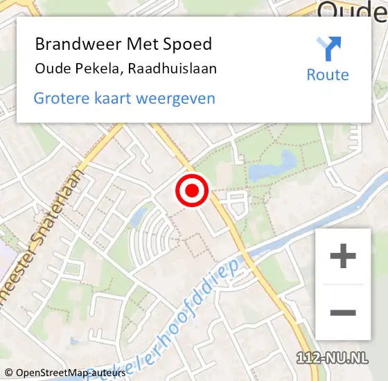 Locatie op kaart van de 112 melding: Brandweer Met Spoed Naar Oude Pekela, Raadhuislaan op 15 juni 2022 07:50