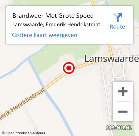 Locatie op kaart van de 112 melding: Brandweer Met Grote Spoed Naar Lamswaarde, Frederik Hendrikstraat op 20 juli 2014 08:23