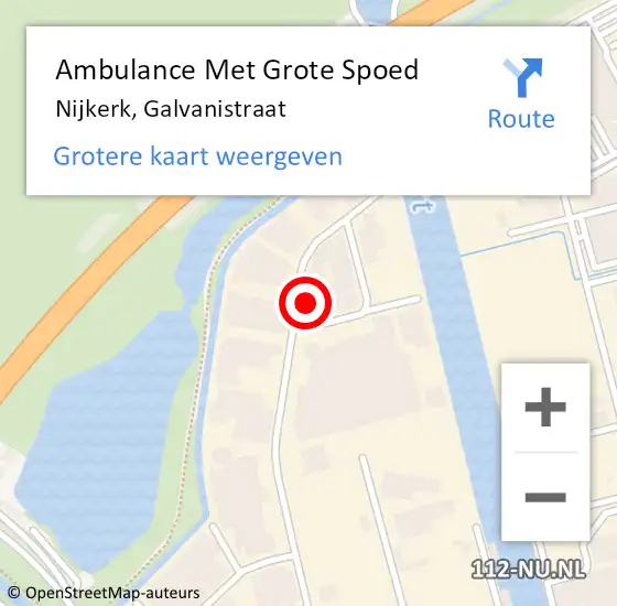 Locatie op kaart van de 112 melding: Ambulance Met Grote Spoed Naar Nijkerk, Galvanistraat op 15 juni 2022 10:29