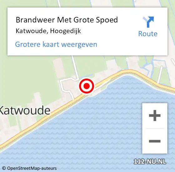 Locatie op kaart van de 112 melding: Brandweer Met Grote Spoed Naar Katwoude, Hoogedijk op 15 juni 2022 11:00