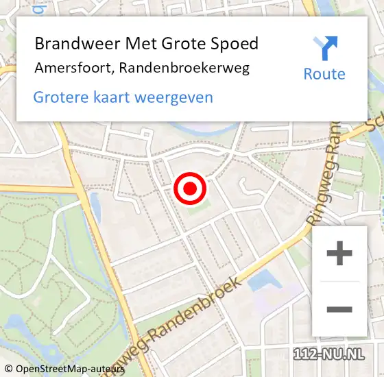 Locatie op kaart van de 112 melding: Brandweer Met Grote Spoed Naar Amersfoort, Randenbroekerweg op 15 juni 2022 11:06