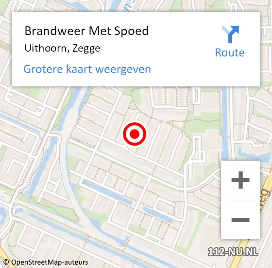 Locatie op kaart van de 112 melding: Brandweer Met Spoed Naar Uithoorn, Zegge op 15 juni 2022 11:54