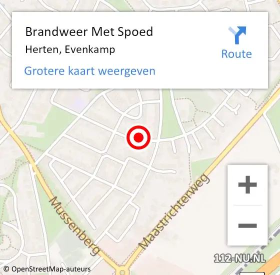 Locatie op kaart van de 112 melding: Brandweer Met Spoed Naar Herten, Evenkamp op 15 juni 2022 12:35