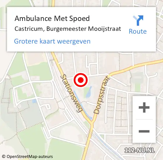 Locatie op kaart van de 112 melding: Ambulance Met Spoed Naar Castricum, Burgemeester Mooijstraat op 15 juni 2022 12:56