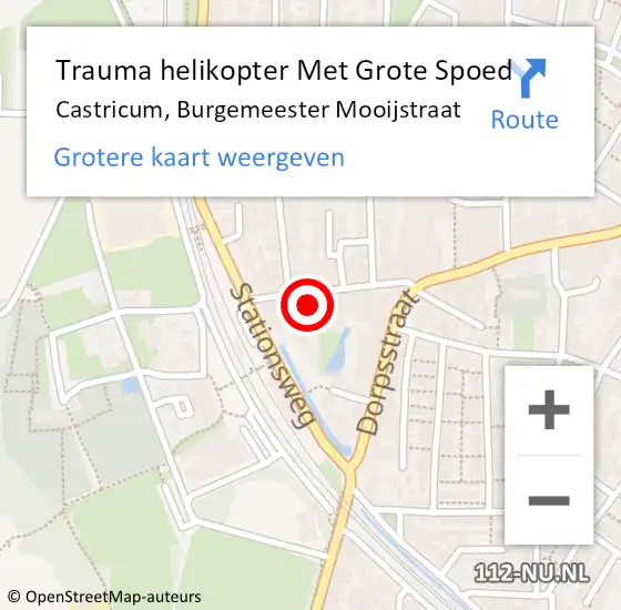 Locatie op kaart van de 112 melding: Trauma helikopter Met Grote Spoed Naar Castricum, Burgemeester Mooijstraat op 15 juni 2022 13:02