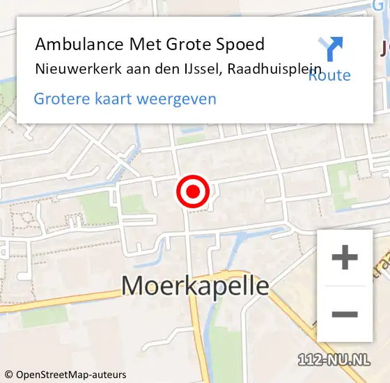 Locatie op kaart van de 112 melding: Ambulance Met Grote Spoed Naar Nieuwerkerk aan den IJssel, Raadhuisplein op 15 juni 2022 14:09