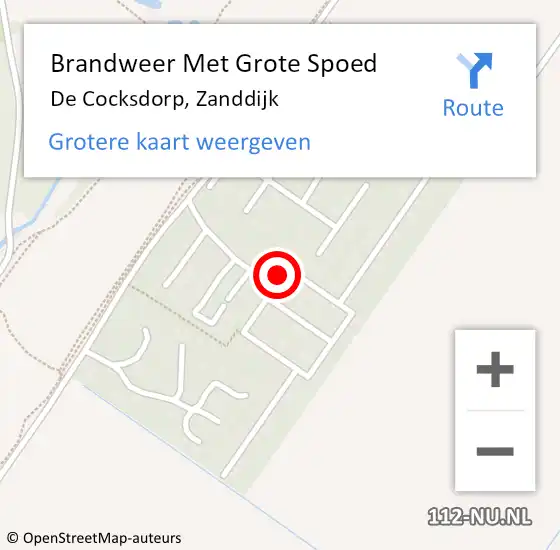 Locatie op kaart van de 112 melding: Brandweer Met Grote Spoed Naar De Cocksdorp, Zanddijk op 15 juni 2022 14:55