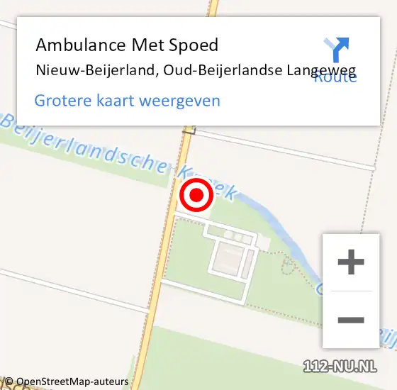 Locatie op kaart van de 112 melding: Ambulance Met Spoed Naar Nieuw-Beijerland, Oud-Beijerlandse Langeweg op 15 juni 2022 15:15