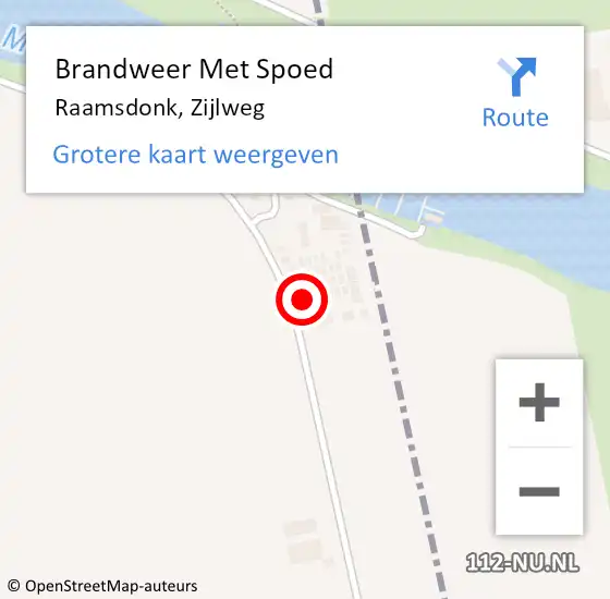 Locatie op kaart van de 112 melding: Brandweer Met Spoed Naar Raamsdonk, Zijlweg op 15 juni 2022 15:19